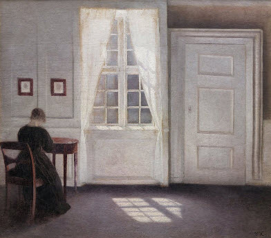 Vilhelm Hammershøi، داخلی در Strandgade، نور خورشید در طبقه، 1901.