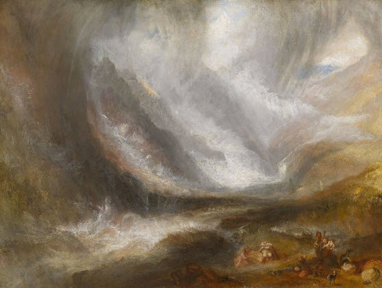 جوزف مالورد ویلیام ترنر، دره آئوستا: طوفان برفی، بهمن، و رعد و برق، ج. 1836-1837.